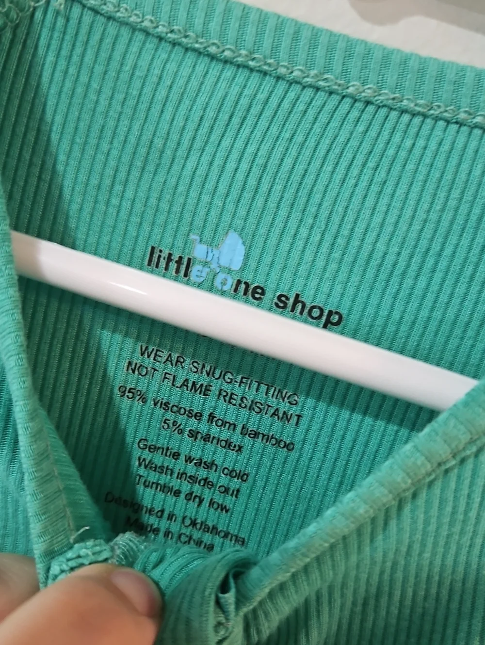 Little One Shop Ribbed Bamboo Convertible Sleeper 18–24 Months Teal